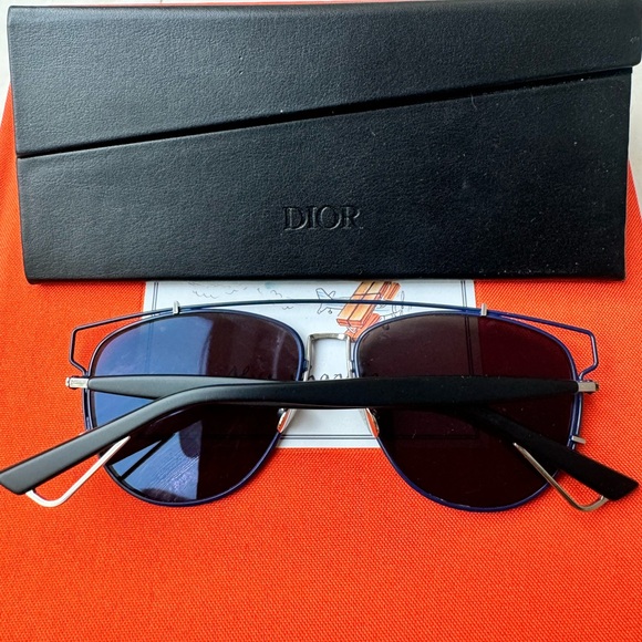 Christian Dior CD Technologic PQU/A4 Navy Blue Mirrored Pilot Sunglasses - Picture 5 of 13